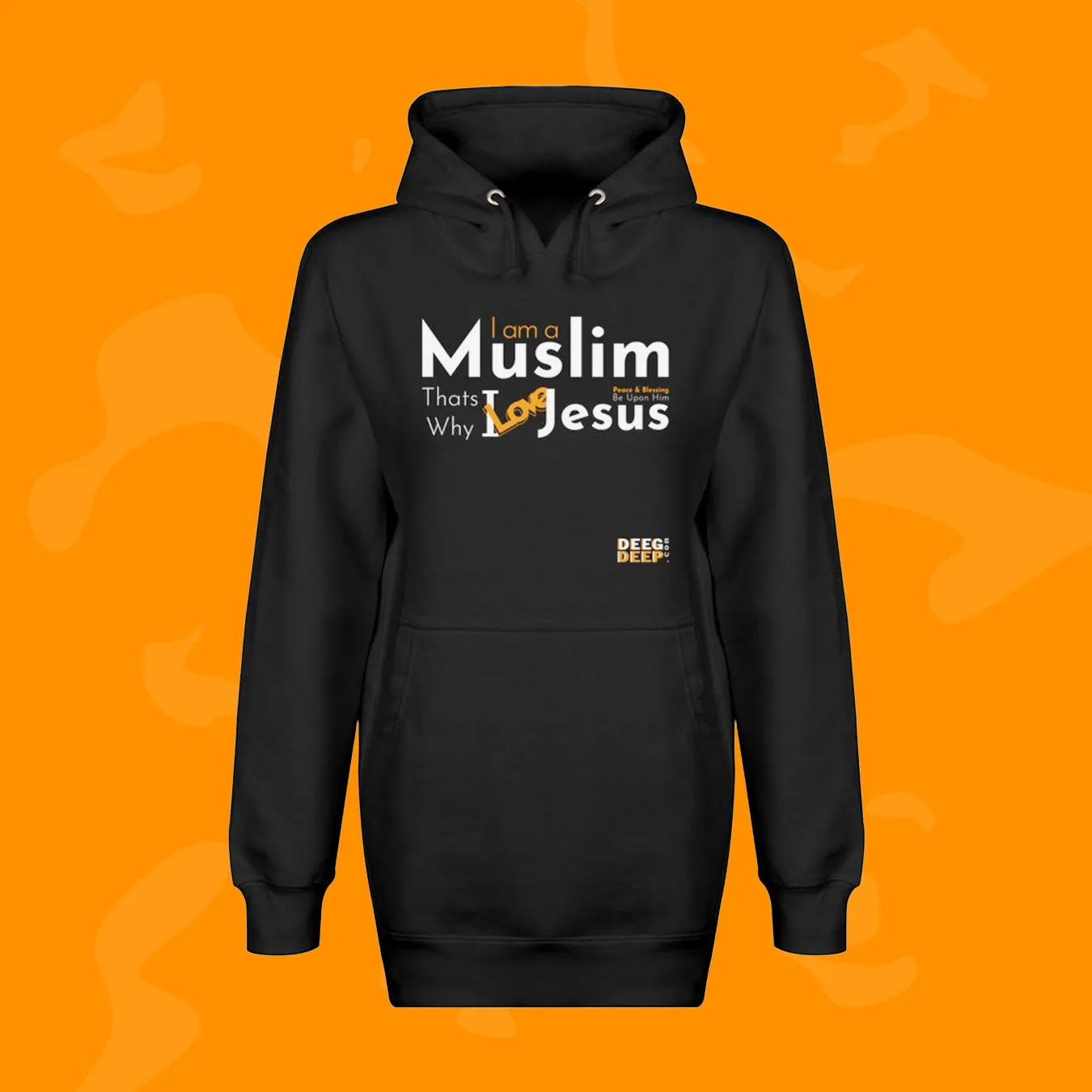 Muslim loves Jesus, Muslim Fashion, muslim hoodie design, hoodies with islamic quotes, deegdeep, muslim merch, urban islamic apparel